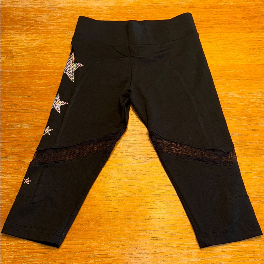 Varsity Black Mesh Panel Leggings